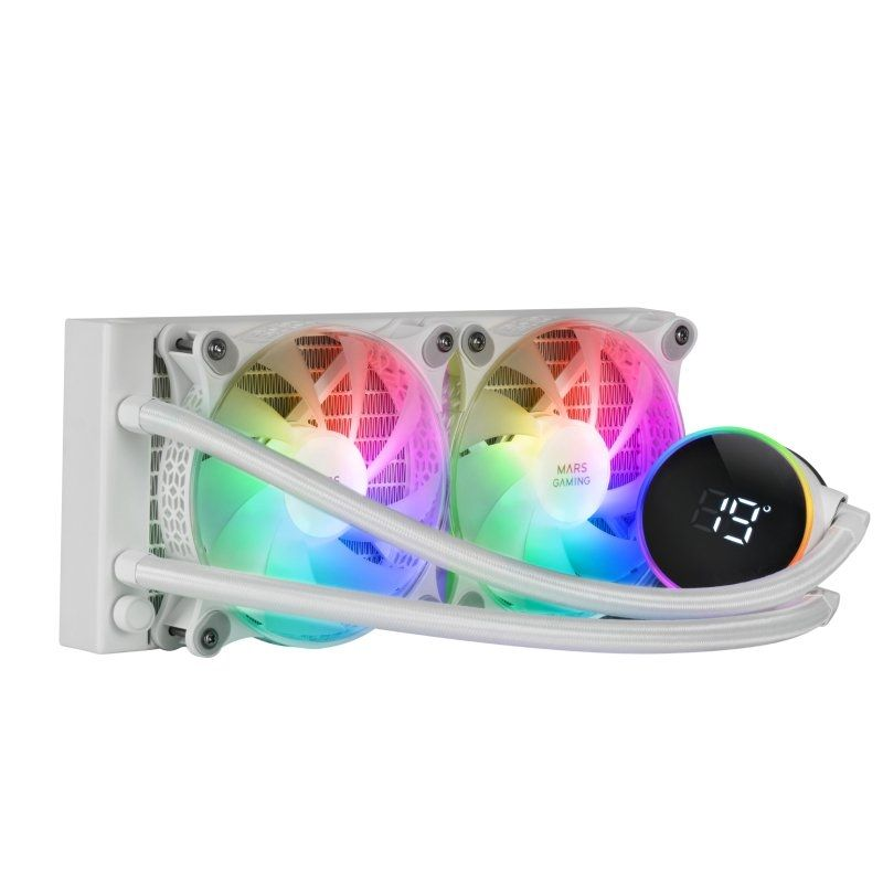 Mars Gaming Ml-Lcd240, Refrigeración Líquida Aio, Tdp 500W, 2X Ventiladores Fdb Argb 120Mm, Pantalla Lcd Con Monitoreo De Temperatura, Bomba Opti-Chamber 3Rd Gen, Multisocket Universal, Sistema De - Imagen 5