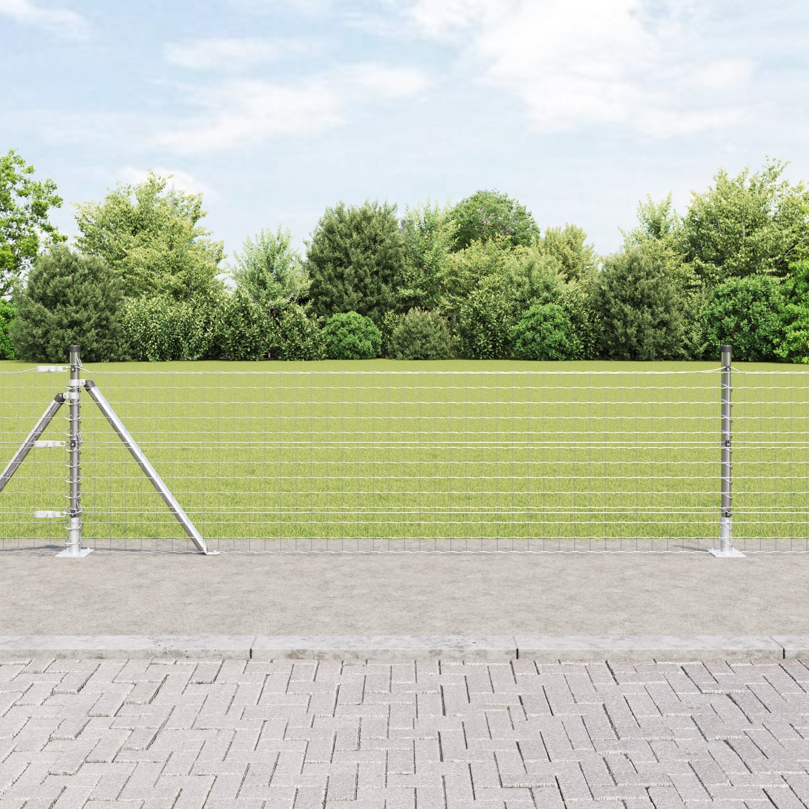 Słupek ogrodzeniowy. 13 pcs Srebrny Stal vidaXL