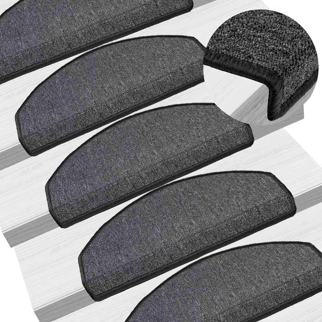 Tapis d'escalier 20 pcs | Paillasson d'escalier | Tapis de marche anthracite 65x24x4 cm CFW865690 - 5