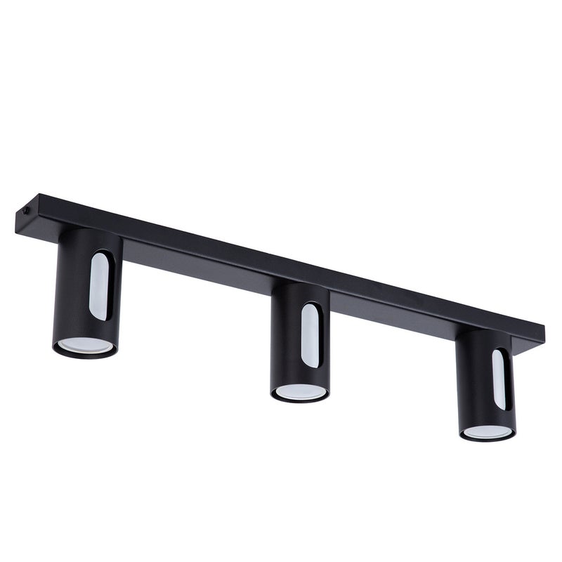 Reflektor sufitowy spot natynkowy Flow listwa czarno-srebrny 3xGU10x10W wym: 13 x 60 x 6 cm metal SIGMA