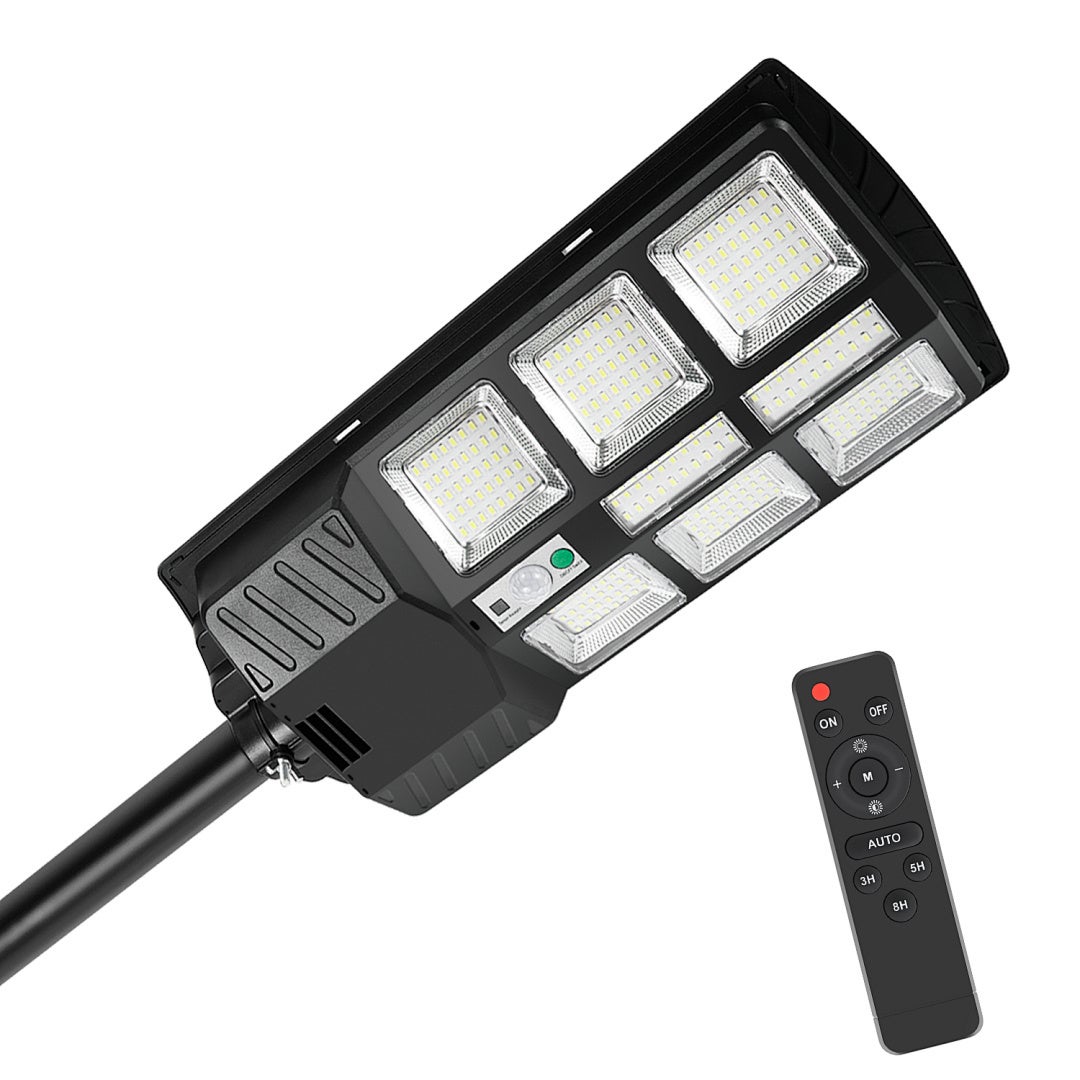 2x Lampa Solar­na Zewnętrzna 300W z Pilotem, Kinkiet LED IP67 6500K, Czujnik Ruchu, Oświetlenie Ogrodu Dziedzińca Ulicy