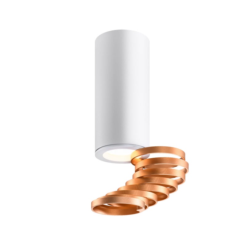 Reflektor sufitowy spot natynkowy Tuba okrągły biało-złoty 1xGU10x15W wym: 6 x 6 cm aluminium Candellux