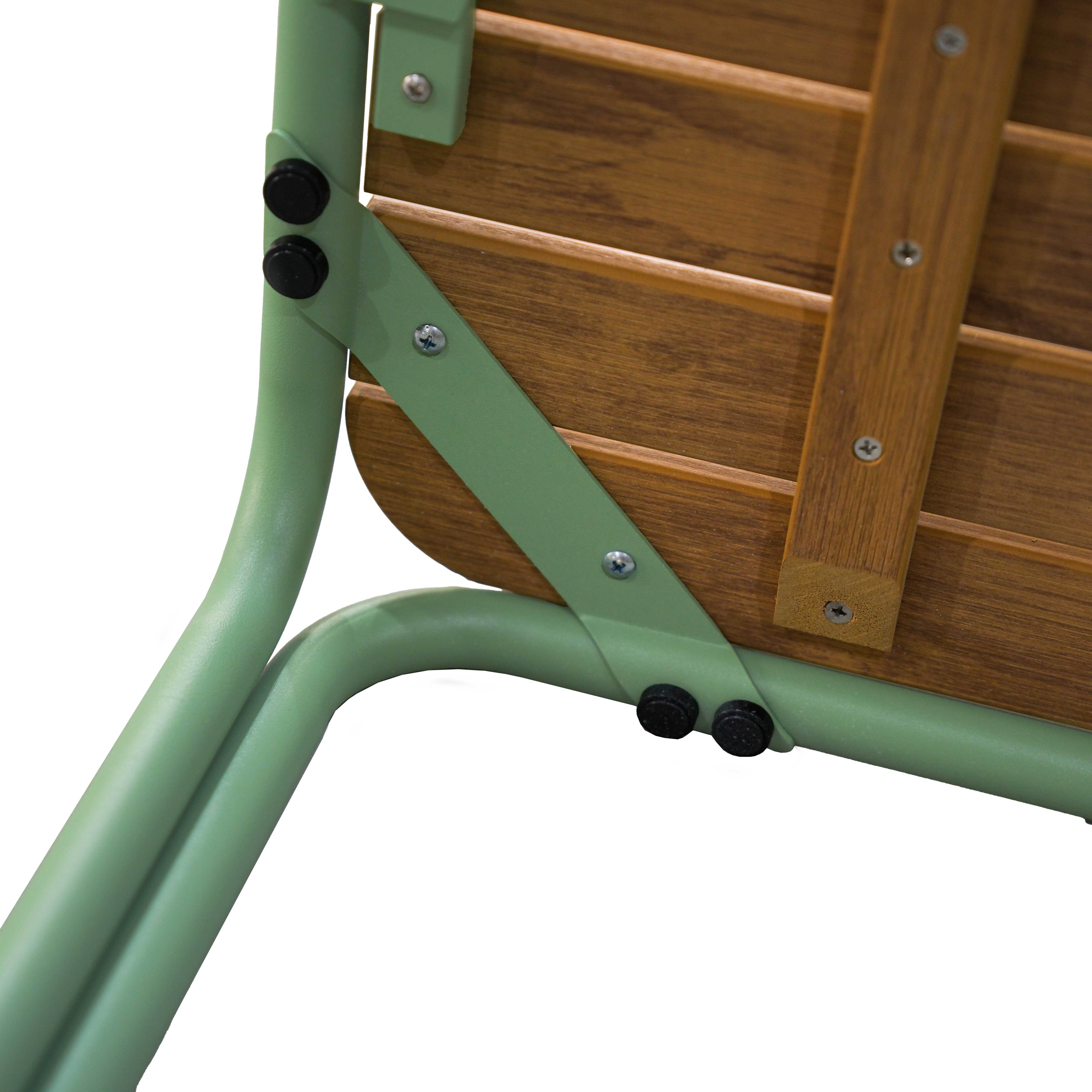 Table de jardin bistrot en métal et polywood 70 cm vert sauge - 6