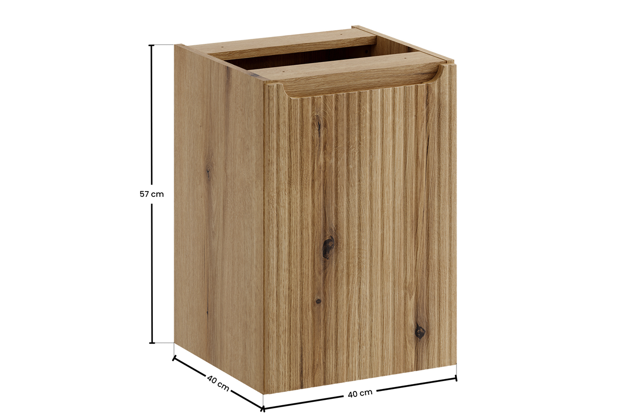 Szafka łazienkowa Nova 40 cm dąb coast evoke z koszem z blatem - 3