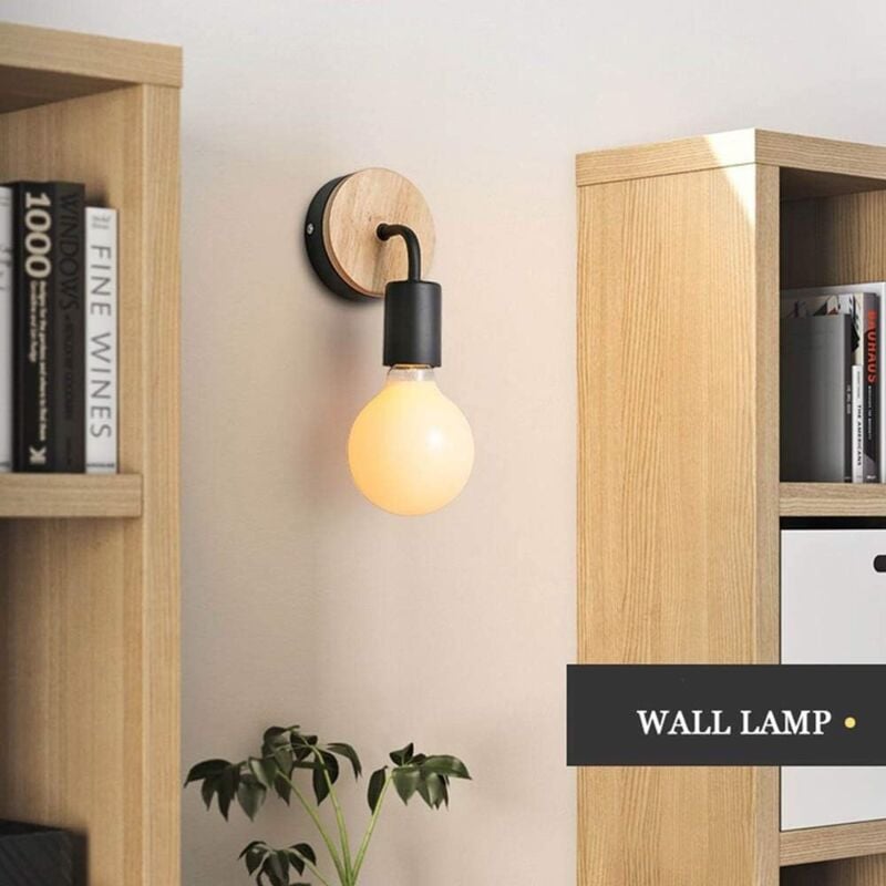 Mała, nowoczesna i prosta lampa ścienna w stylu industrialnym, dekoracja wnętrz, czarna