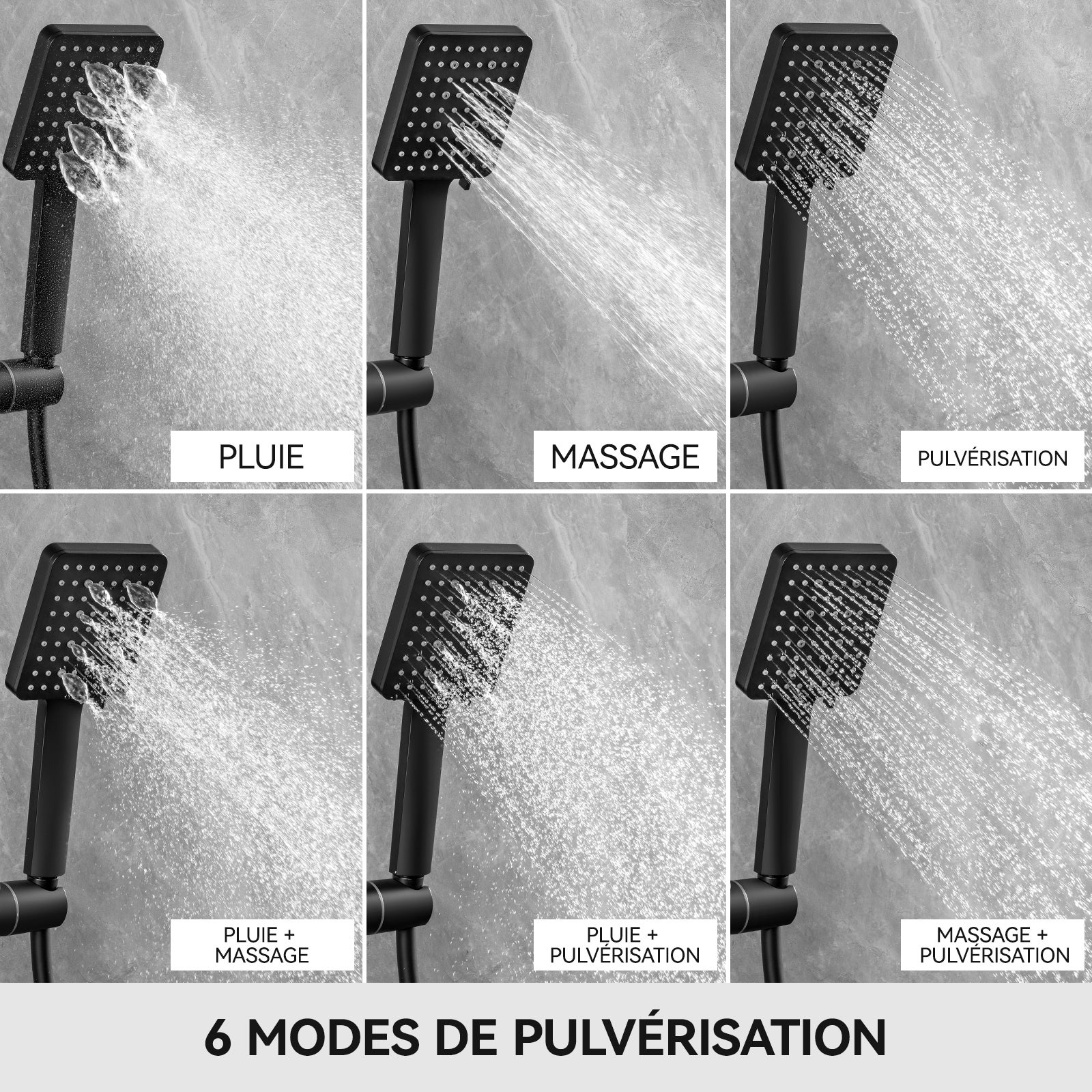 Ducha Termostática Cromo, Columna de Ducha con Mezclador, Set de Ducha 6 Funciones - 3