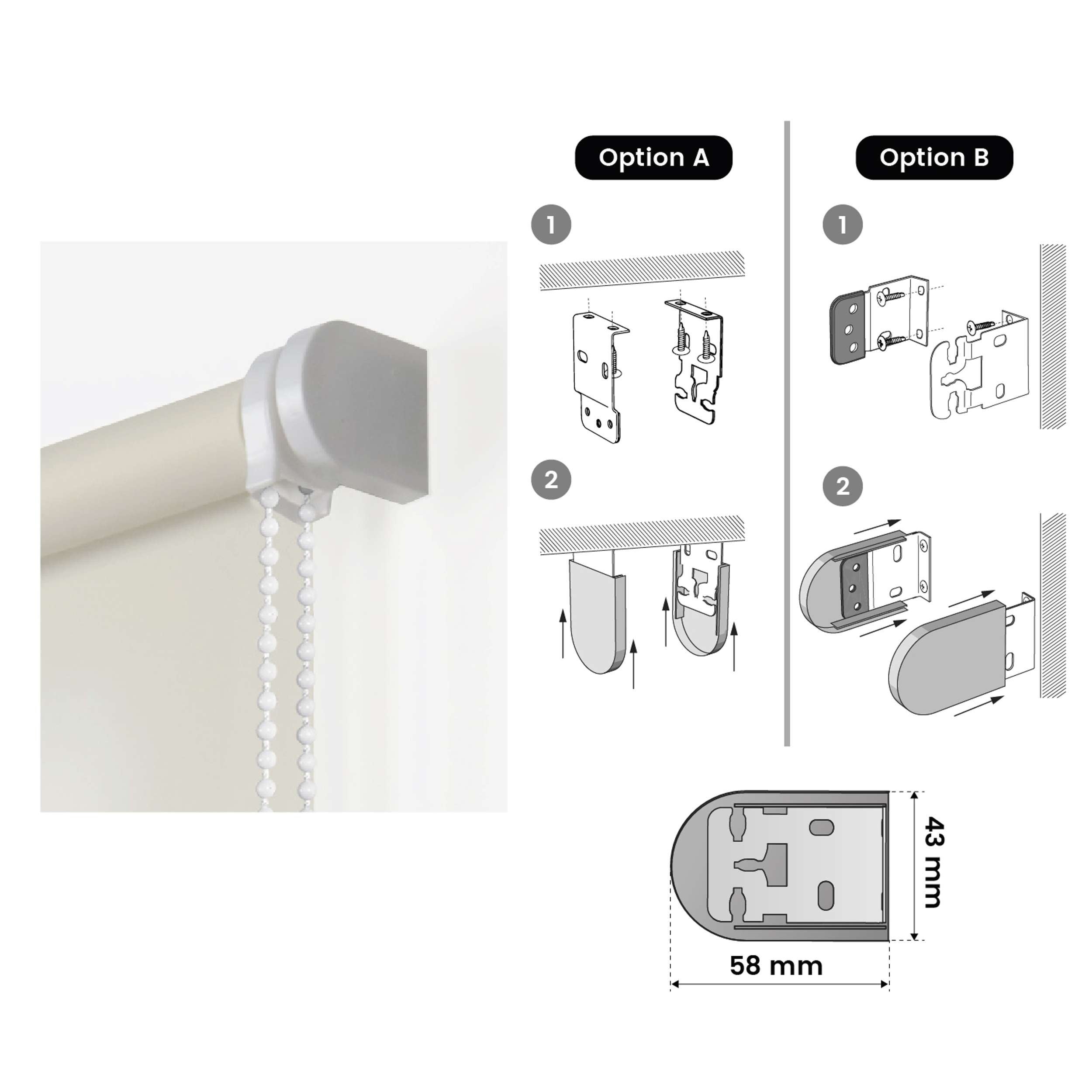 Estores de enrolar Estores translúcidos Estores translúcidos Ecru, 45 x 180 cm - 4