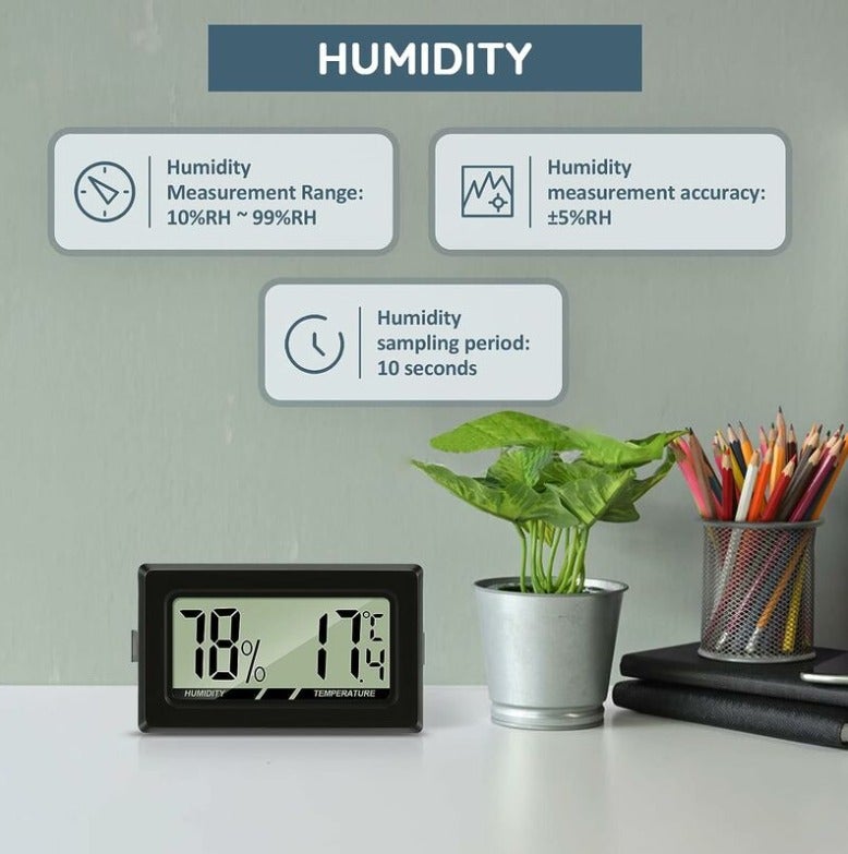 2 Thermomètres-hygromètres Numériques Mini - Haute Précision Pour Intérieur, Frigo, Cave, Serre