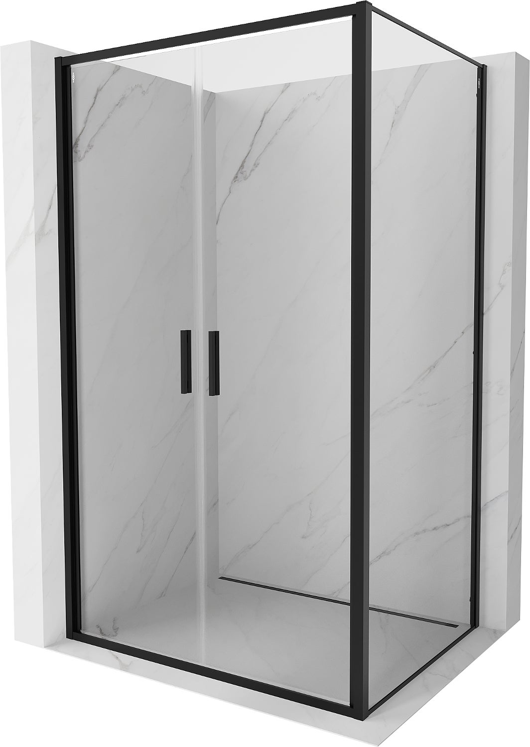 Mexen Exo kabina prysznicowa uchylna 100 x 85 cm, transparent, czarna - 814-100-085-70-00