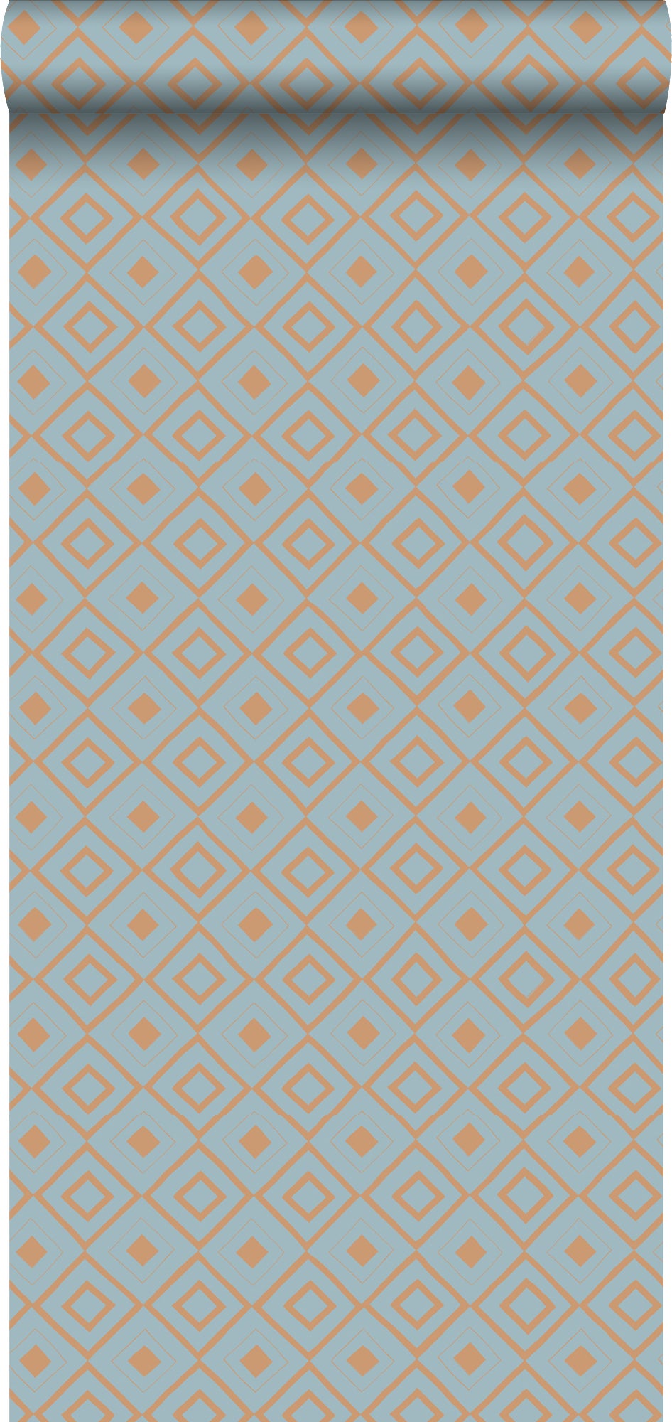 Tapeta diamenty vintage blueIbłyszczącego miedzianego brązu - 53 cm x 10.05 m - ESTAHOME