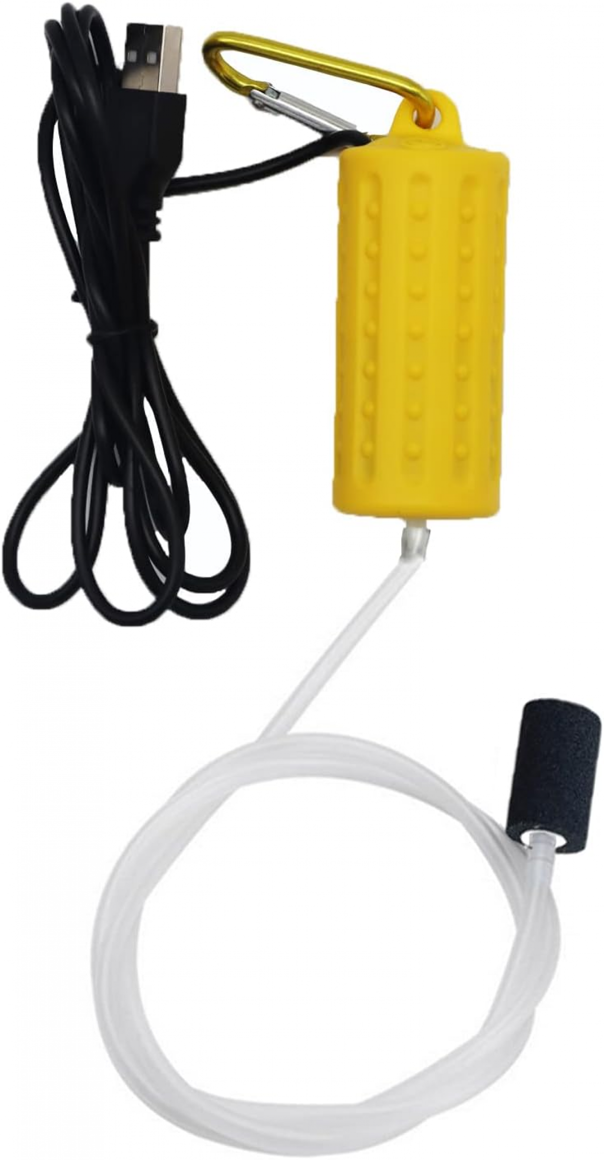 Miniaturowa pompa tlenowa USB, cicha pompa powietrza do akwariów, przenośna pompa tlenowa do akwariów i zbiorników rybnych, żółta