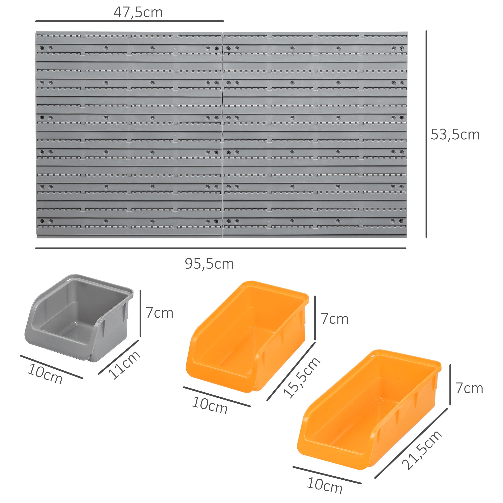 Organizador de Ferramentas DURHAND PP Laranja 95,5x22,5x53,5 cm - 3