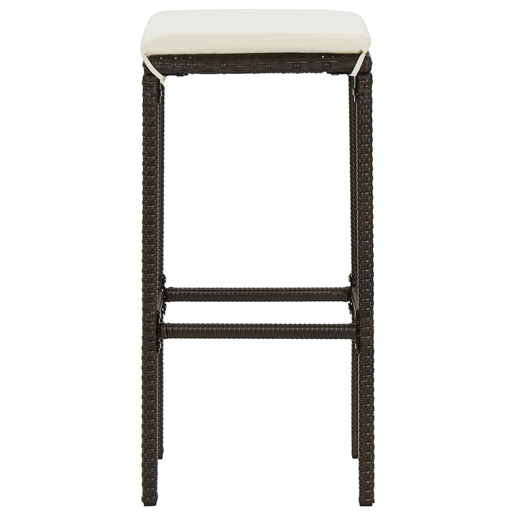 Ensemble de bar de jardin avec coussins 3 pcs Marron vidaXL - 5