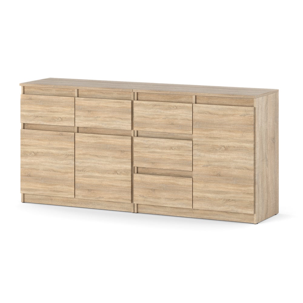 Komoda drewniana do salonu 5 szuflad 160cm szafka nowoczesna dąb sonoma