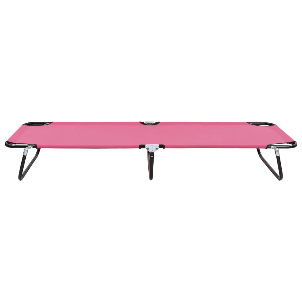 Chaise longue pliable Acier Rose - 2