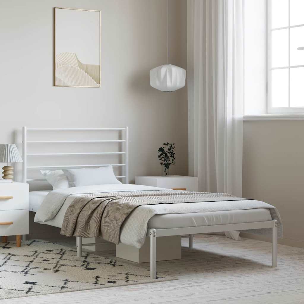 VidaXL Tête De Lit Métal Blanc 140 Cm - Design Élégant Et Robuste Pour Chambre