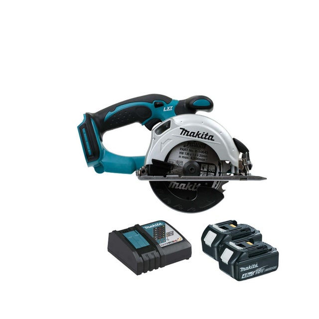 Scie circulaire MAKITA 18V 136mm Li-ion - 2 batteries 4.0Ah - 1 chargeur rapide - DSS501RMJ