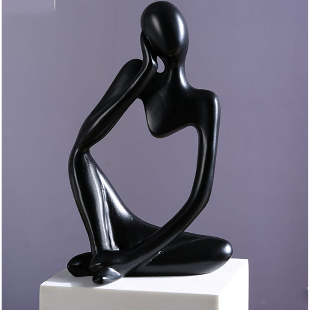 Statue de penseur beige – Petite étagère esthétique – Sculptures abstraites – Décoration d'intérieur moderne – Décoration pour table de salon Statue de penseur beige – Petite étagère esthétique – Sculptures abstraites – Décoration d'intérieur moderne – Décoration pour table de salon
