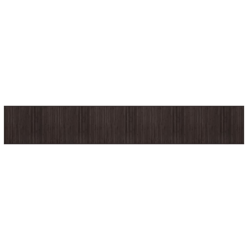 Tapis rectangulaire marron foncé 80x1000 bambou - 2