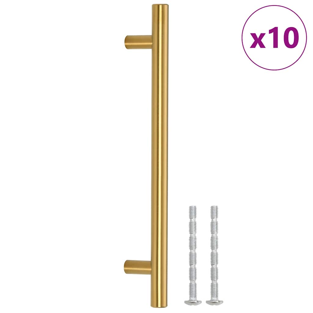Uchwyty meblowe 10 sztuk ze stali nierdzewnej, złote, 160 mm