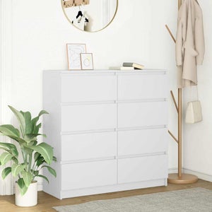 VidaXL Credenza Bianco Cassetti E Ante 100x35x98,5 Cm – Mobile Contenitore In Legno Multistrato Per Soggiorno, Ingresso O Ufficio - 5