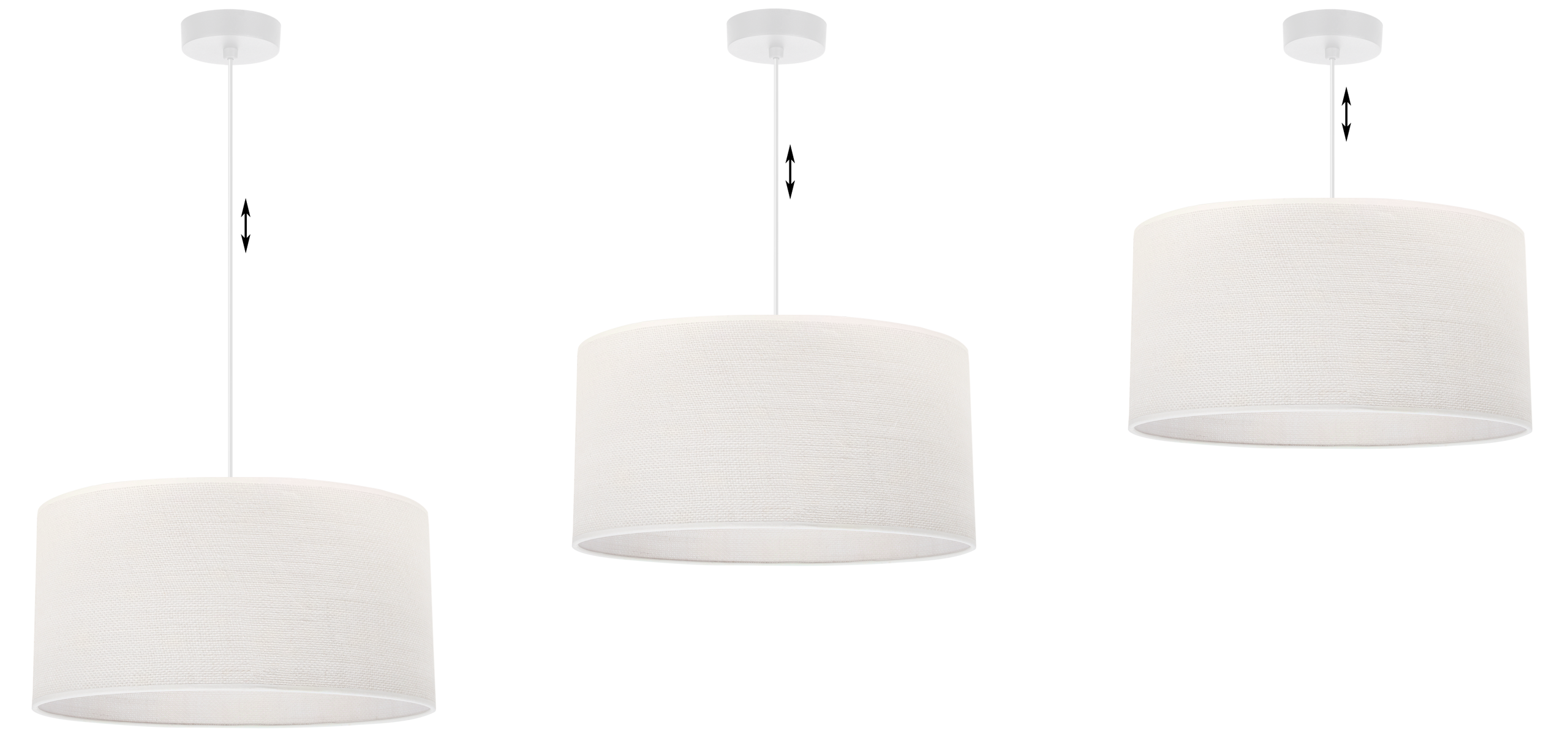 Lampa sufitowa wisząca Juta biała boho 1xE27 abażur okrągły 35cm biały Light Home LH - 7