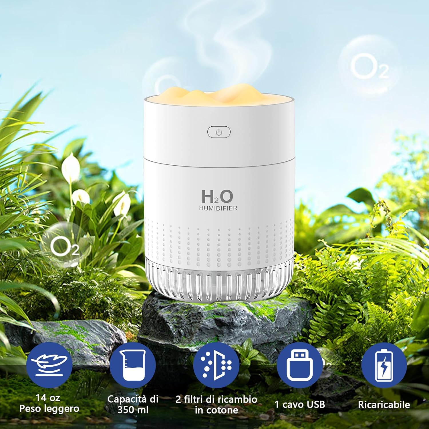 4L Humidificateur Ultrasonique Diffuseur Avec Lumière LED De Bureau À