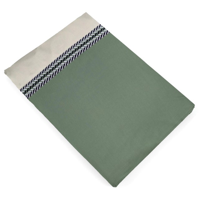 Drap plat 240x310 cm percale coton NOA vert Kaki