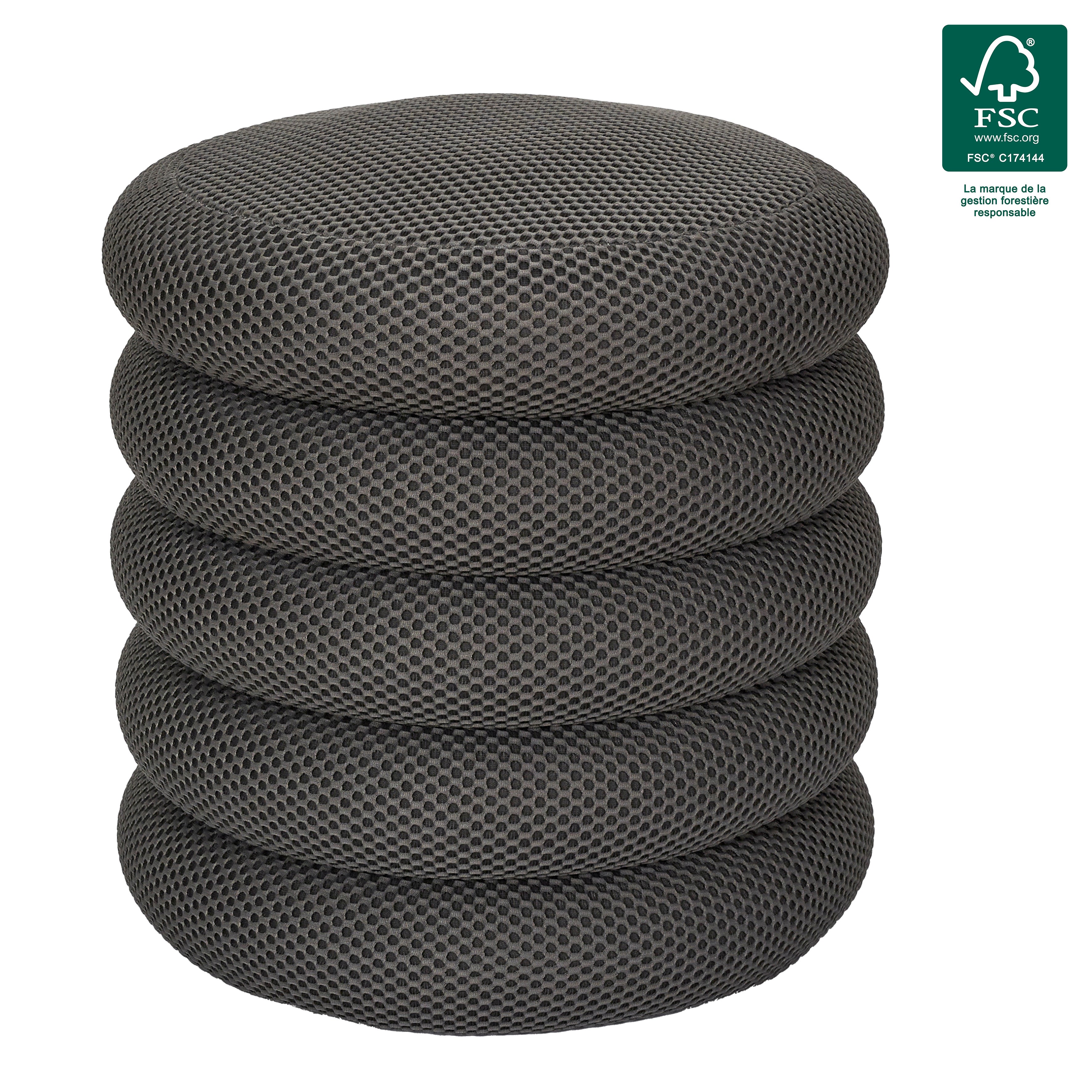 Pouf - Home Deco Factory - Atome - Rangement - Gris - 2