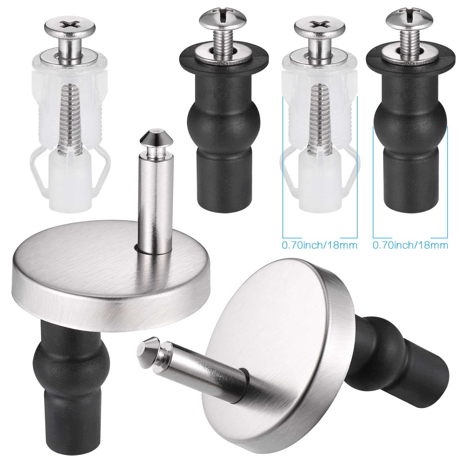 2Pcs Fixation Abattant WC,Charnières Siège de Toilette Universelles à Dégagement Rapide,Kit de Fixation Abattant Wc Toilette Siège avec Vis - 7