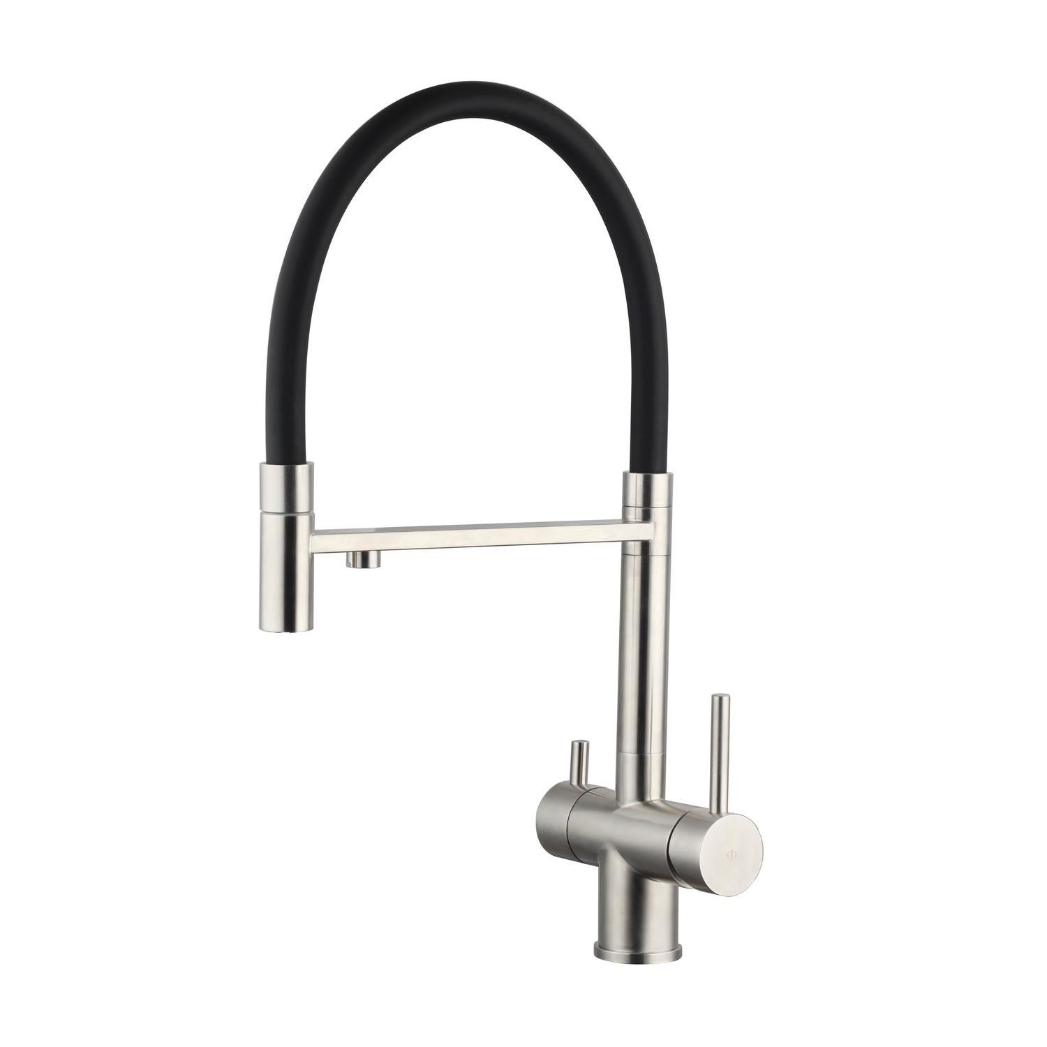 Grifo extraÃble osmosis negro y plata de cocina IO Leroy Merlin