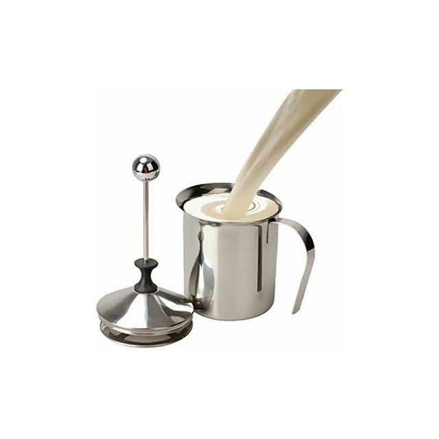 Spieniacz/mroźnik do mleka ze stali nierdzewnej o pojemności 400 ml do cappuccino, kawy i pianki z podwójną pompką (W)