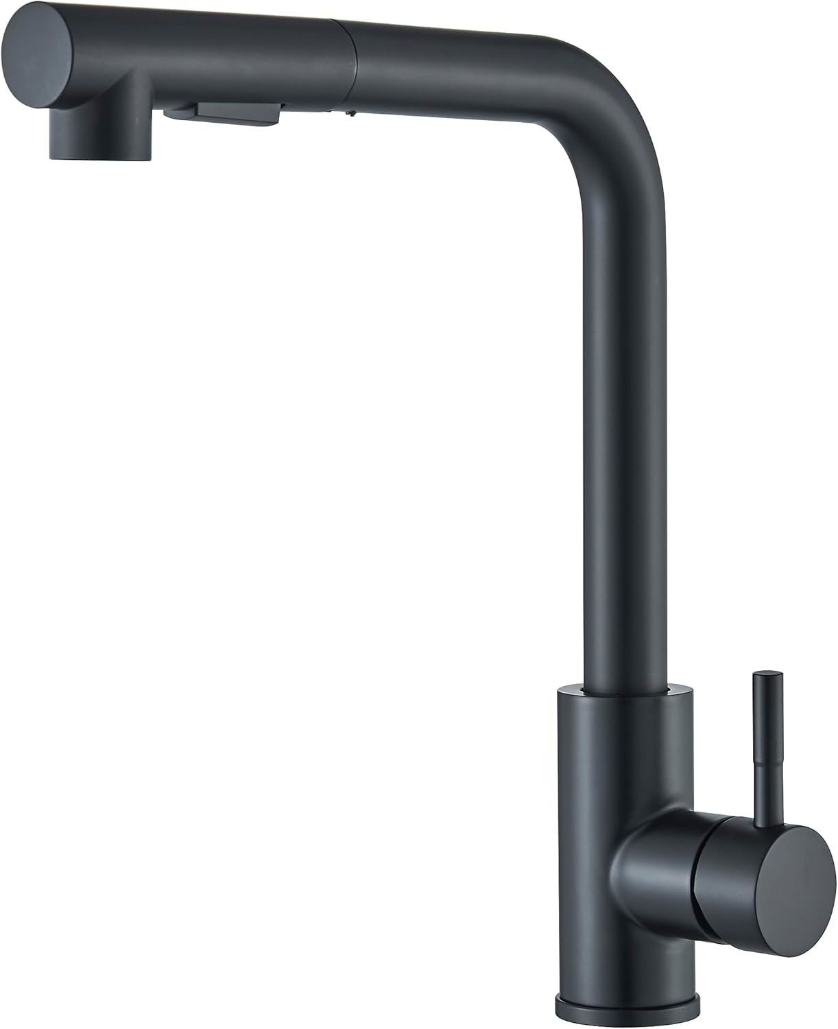 Bateria kuchenna, bateria zlewozmywakowa z wyciąganą wylewką, obrotowa 360°, ze stali nierdzewnej, z wężem doprowadzającym wodę, czarna