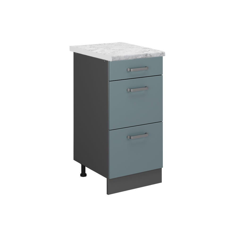 Vicco Szafka dolna do kuchni R-Line, Niebiesko-szary, 40 cm BR Marmur
