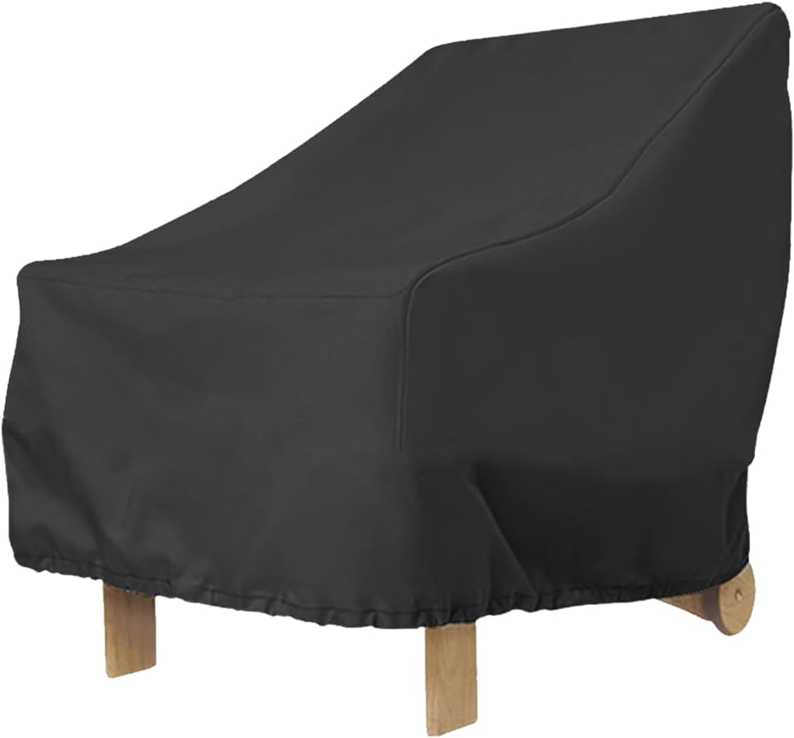 Wodoodporny pokrowiec na krzesło ogrodowe – 91 x 85 x 80 cm – tkanina Oxford 210D – czarny – pyłoszczelny i odporny na promieniowanie UV (1 sztuka)