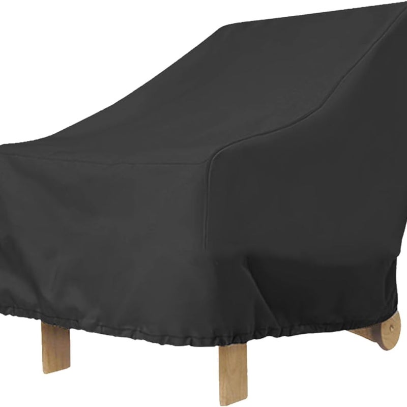 Wodoodporny pokrowiec na krzesło ogrodowe – 91 x 85 x 80 cm – tkanina Oxford 210D – czarny – pyłoszczelny i odporny na promieniowanie UV (1 sztuka)