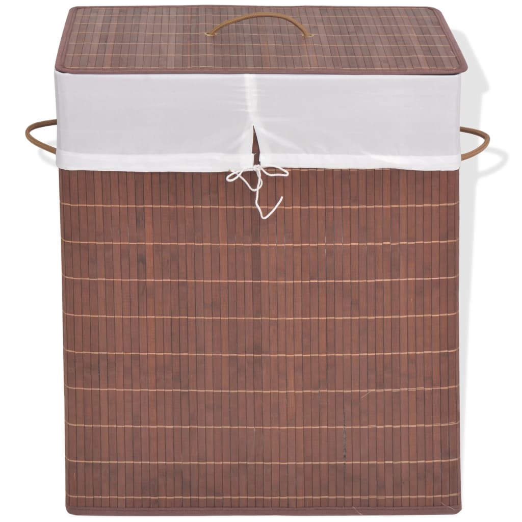 Maison exclusive - cesto de la ropa de bambú rectangular marrón