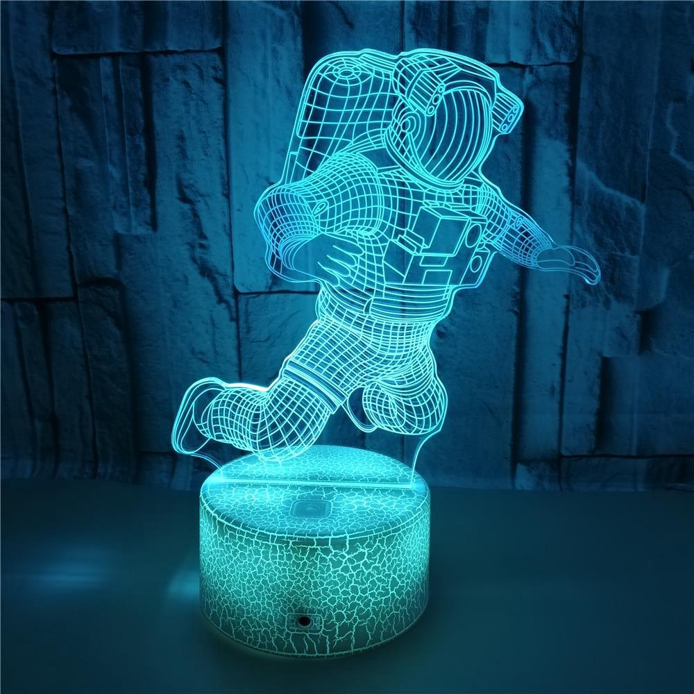 EASEHOME Lampa iluzoryczna 3D z astronautą, lampka nocna LED, 7 kolorów, dotykowa lampka nocna na stolik nocny do sypialni