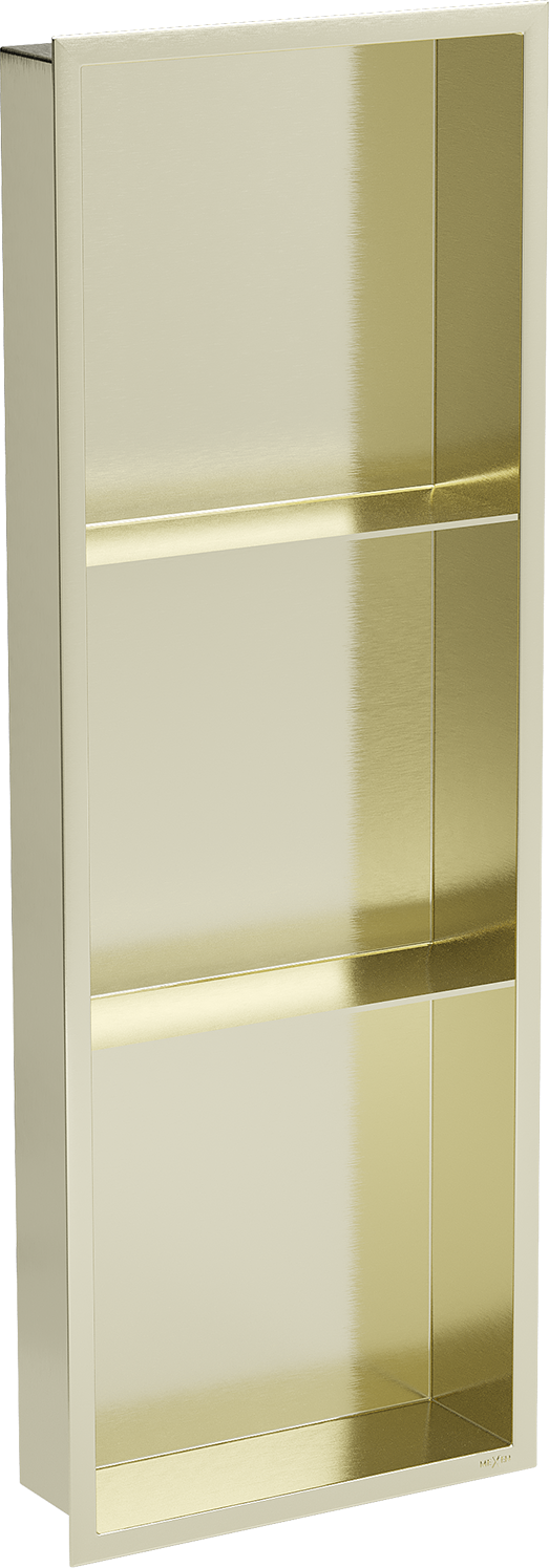 Mexen X-Wall-R półka wnękowa z kołnierzem i półką 90 x 30 cm, złota szczotkowana - 1950903010S