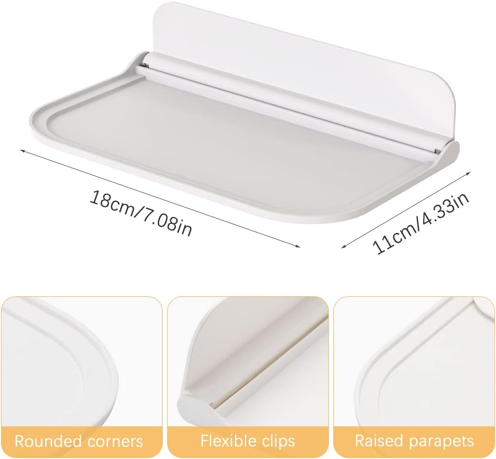 Gucass 4 Pezzi Acrilico Mensole da Muro Senza Foratura, Bianco Mensole da Parete 30cm, Mensola Adesiva Floating Shelves, per Cameretta, Bagno, Cucina, Salotto, Camera, Studio