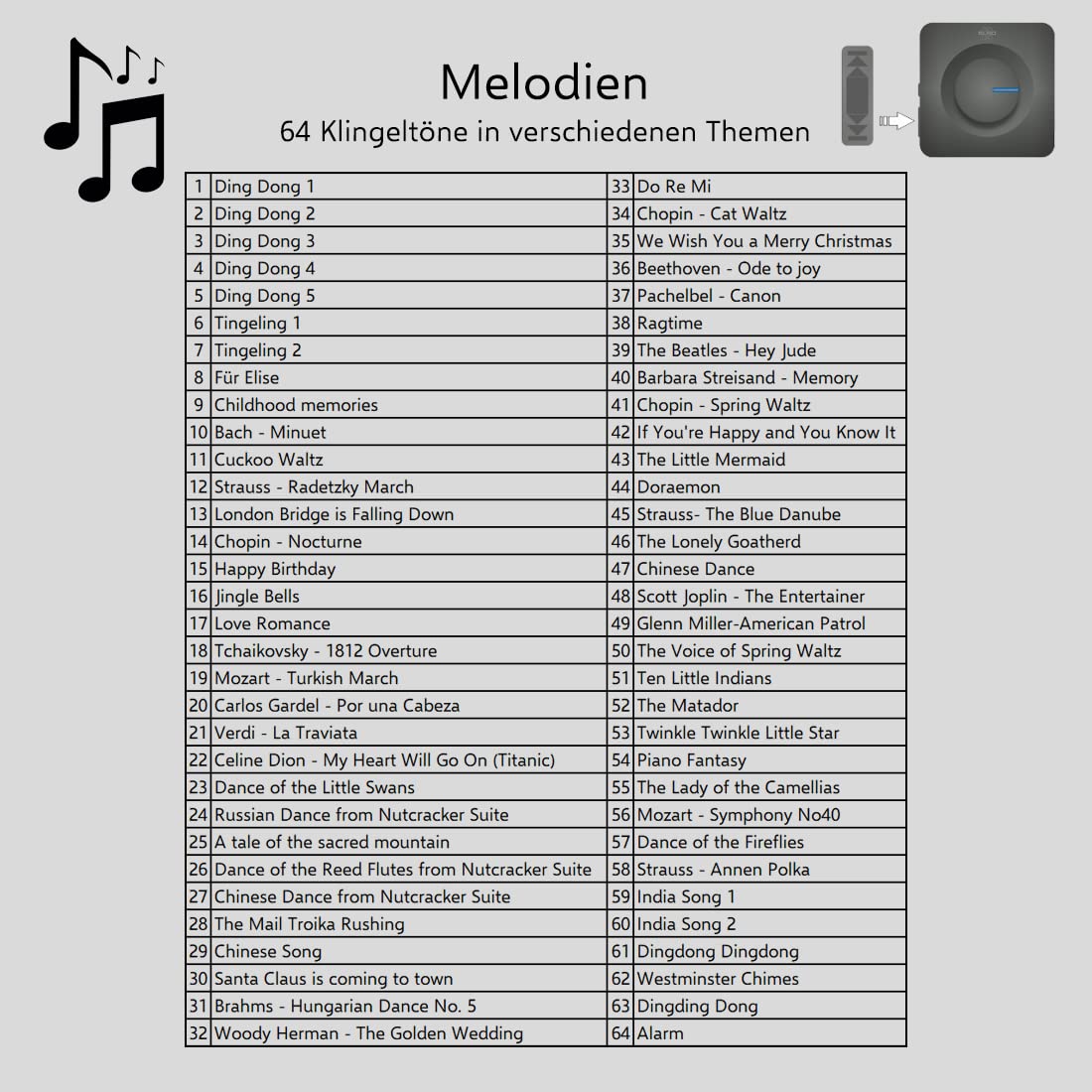 ELRO DB3000 Sonnette de Porte sans Fil - avec récepteur à Piles - Noir - 6