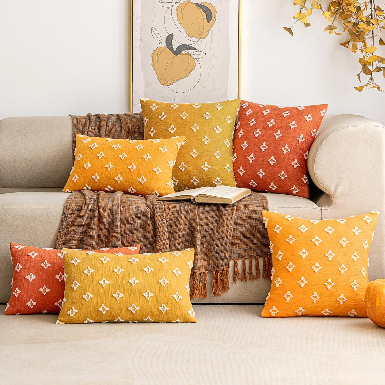 Taie d'oreiller décorative 2 pièces, taie d'oreiller jacquard diamant, housse de coussin, convient pour canapé-lit, salon, chambre, 30*50cm - 5