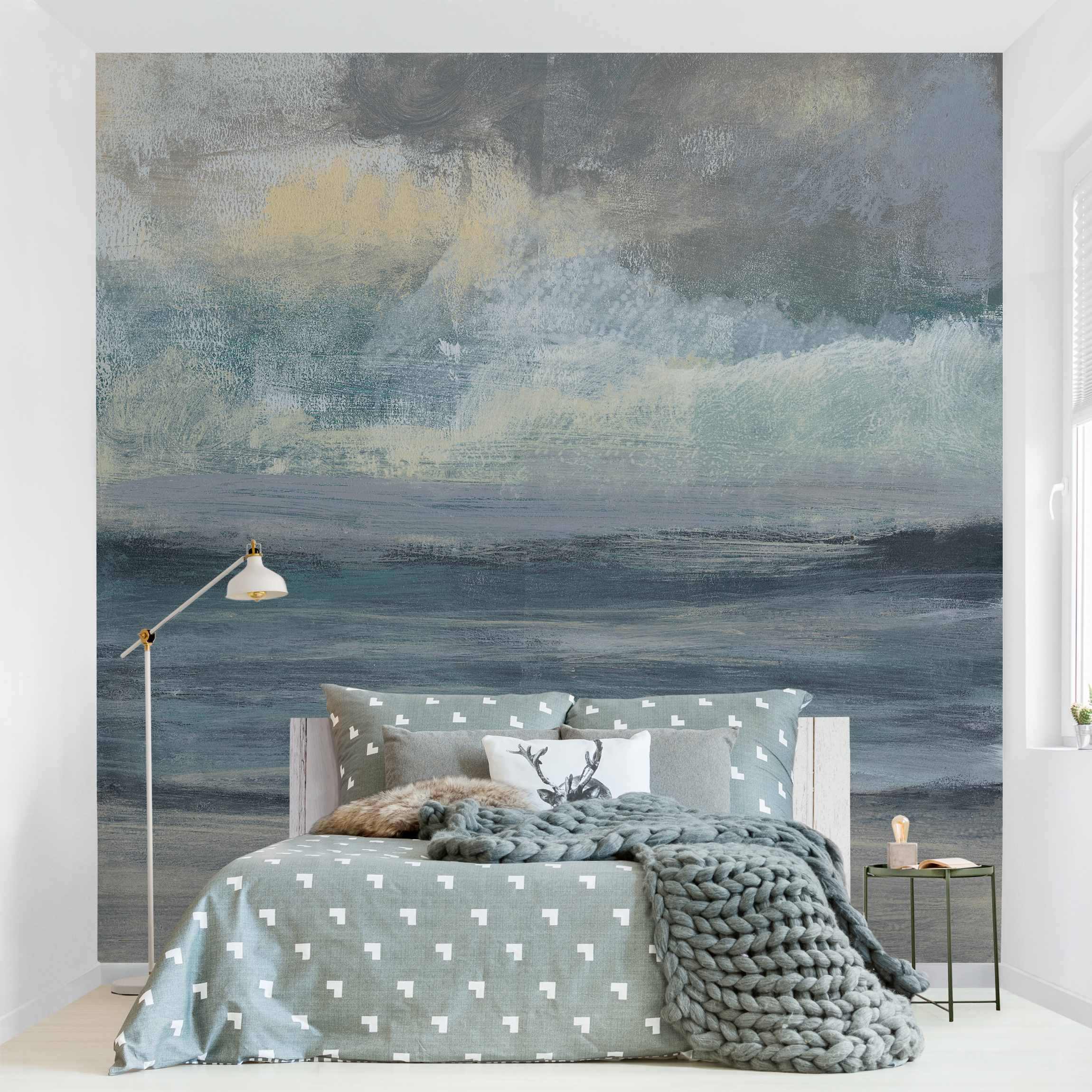 Papel pintado fotomural abstracto arte naturaleza playa mar 176 - salón dormitorio cocina pasillo - tnt 240 x 240 cm premium