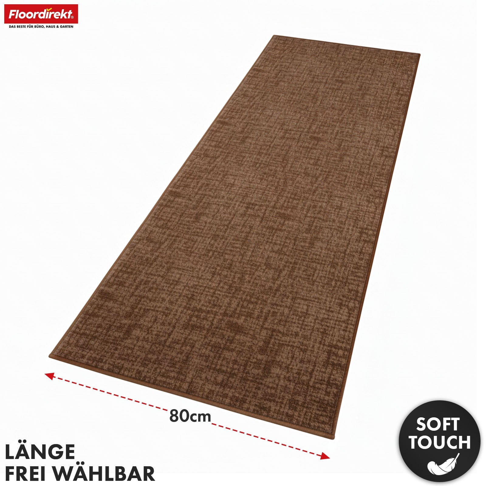Tapis couloir Tessaro style et confort à chaque espace de vie, Marron, 80 x 400 cm - 5