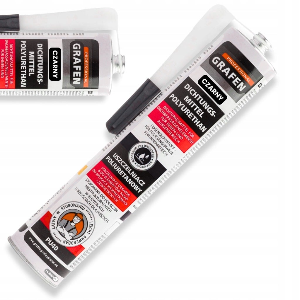 GRAFEN PROFESSIONAL PU40 USZCZELNIACZ KLEJ POLIURETANOWY 300ML CZARNY MASA