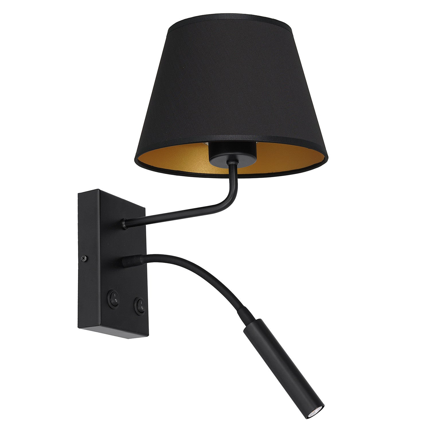 Kinkiet ścienny Arden czarny mat-złoty 1xE27+G9x15W do czytania z włącznikiem wym: 38 x 20 x 26 cm metal IP20 Luminex