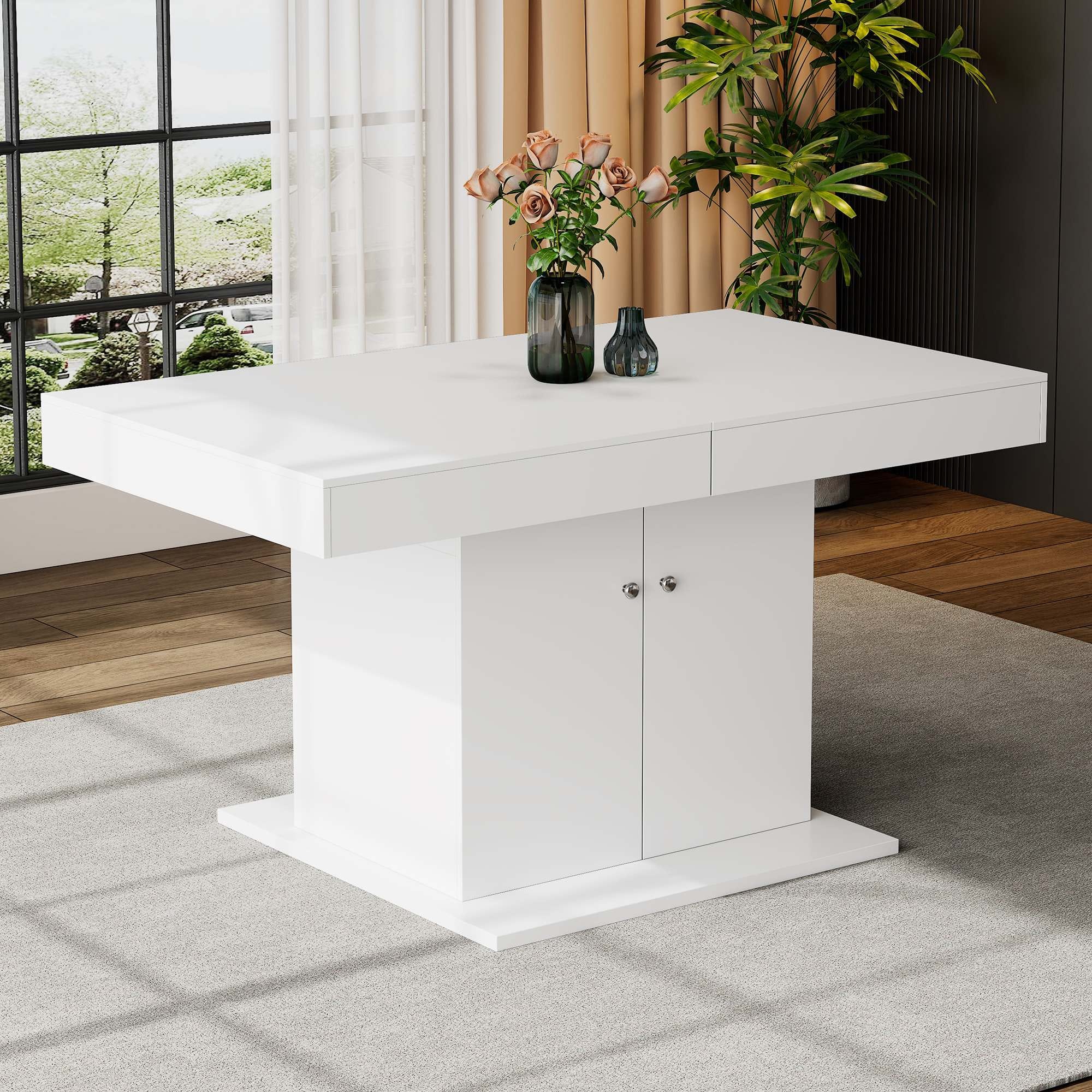 Table à manger extensible 140/180x80x76 cm - avec rangement, table ...