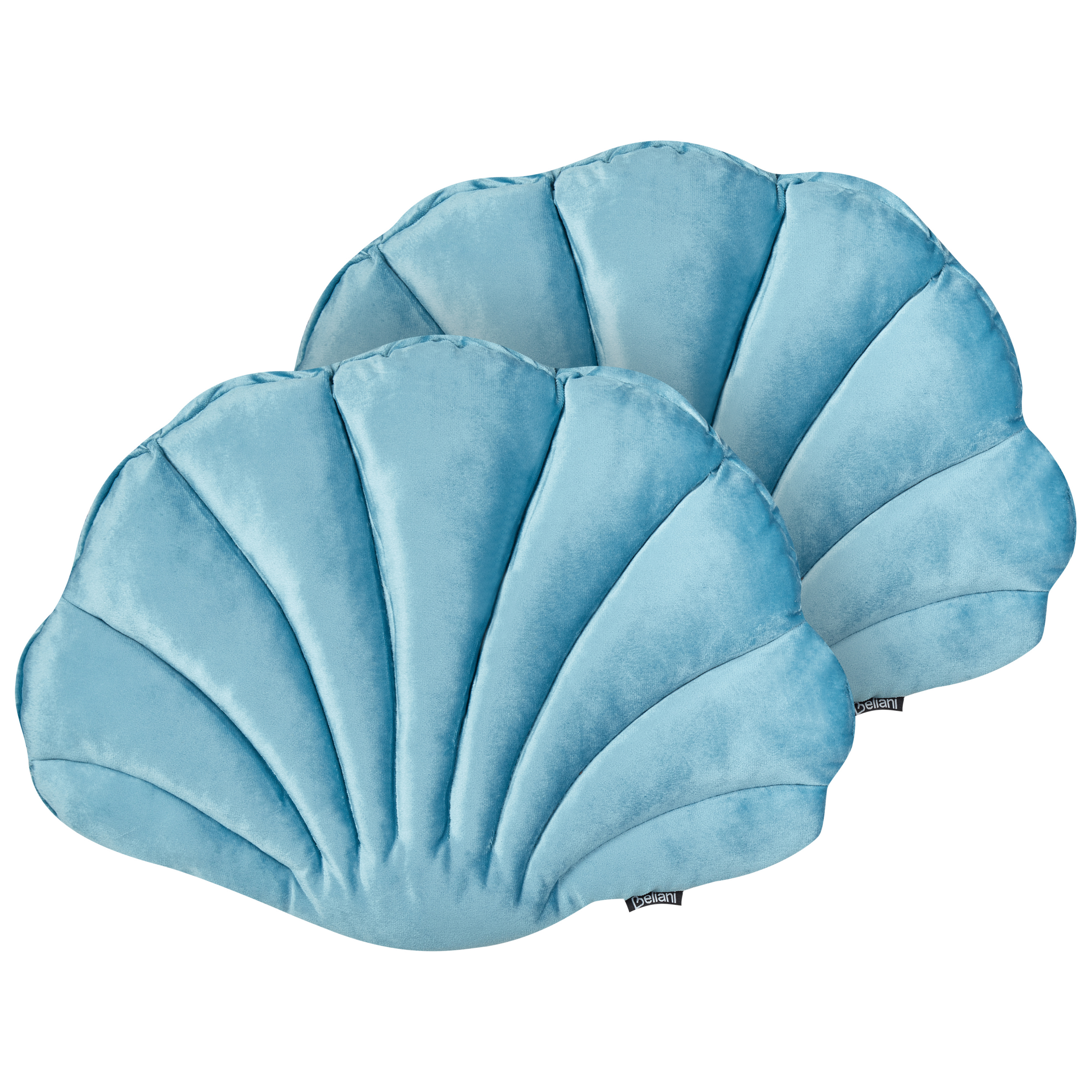 Beliani conjunto de 2 cojines decorativos consolida terciopelo 47 x 35 cm azul claro liso