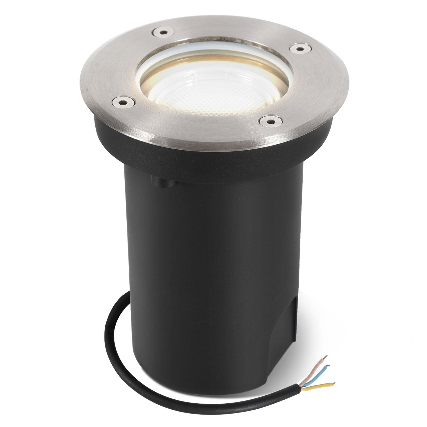 1 x 3W podziemny reflektor LED, regulowany, neutralna biel, srebrna obudowa, podziemne oświetlenie ogrodowe, oświetlenie zewnętrzne