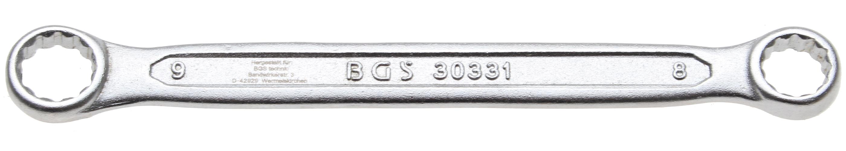 BGS podwójny klucz płaski, bardzo płaski SW 8 x 9 mm - 30331